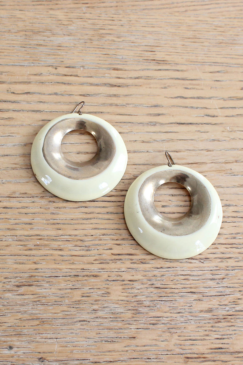 Cream & Goldtone Hoops