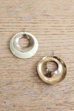 Cream & Goldtone Hoops