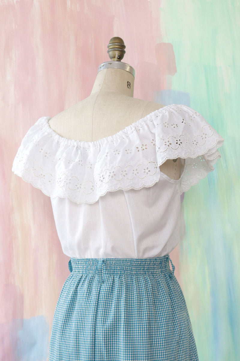 Fritzi Off Shoulder Eyelet Top M