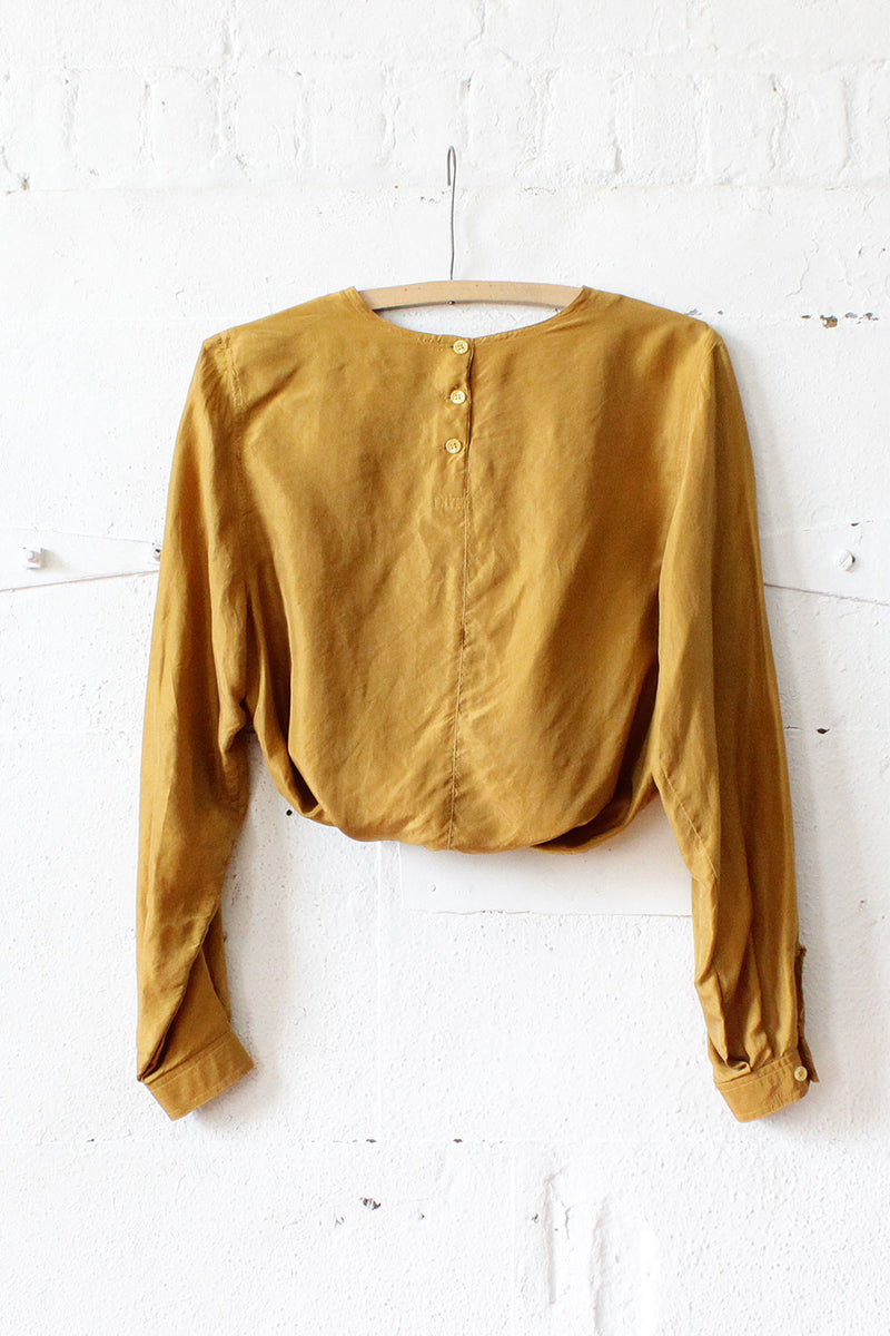 Goldenrod Silk Blouse M