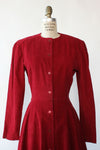 Burgundy Corduroy Flare Dress M