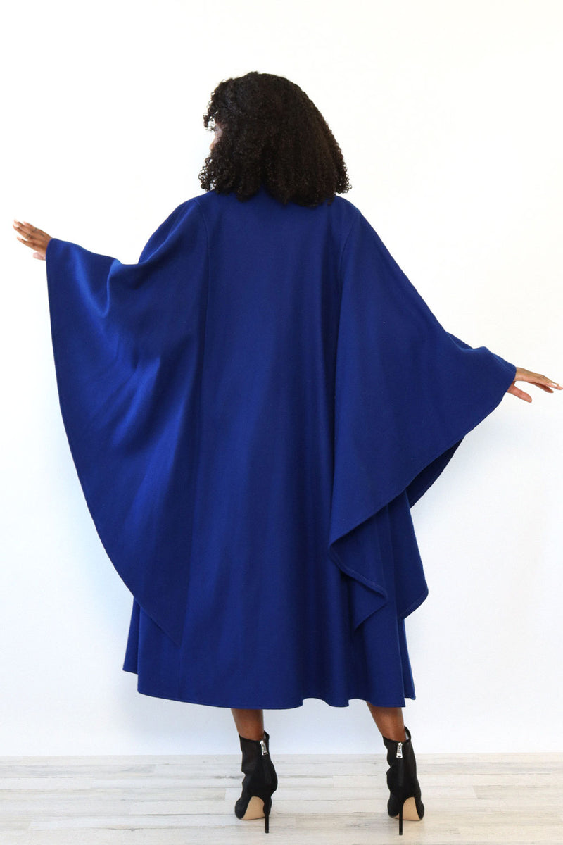 Royal Blue Drama Cape S-L