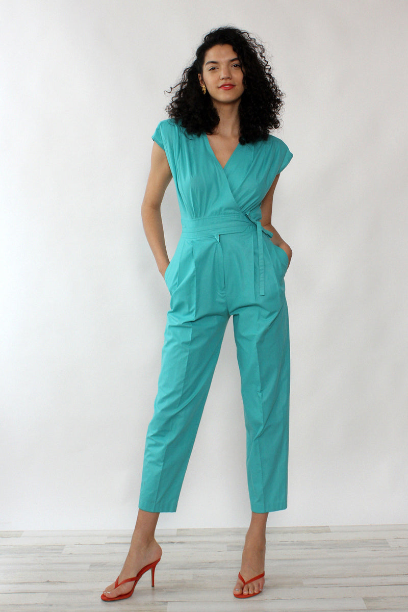 Seafoam Wrap Jumpsuit S