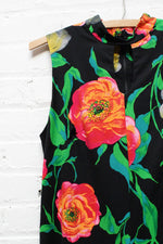 Macro Floral Keyhole Maxi Dress M