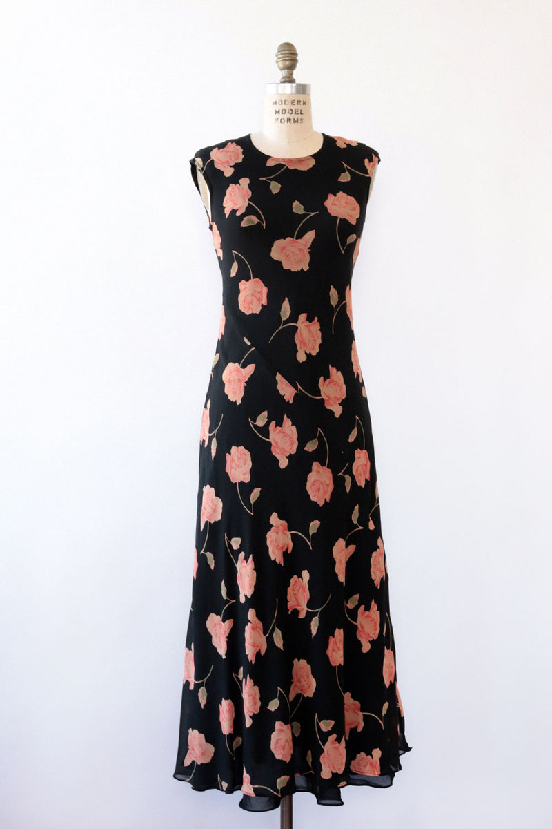 Peachy Rose Silk Crepe Dress S/M