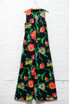 Macro Floral Keyhole Maxi Dress M