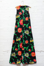 Macro Floral Keyhole Maxi Dress M