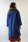 Blue Boucle Mink Collar Coat XS/S