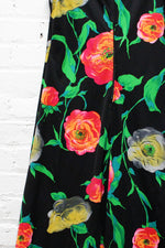Macro Floral Keyhole Maxi Dress M