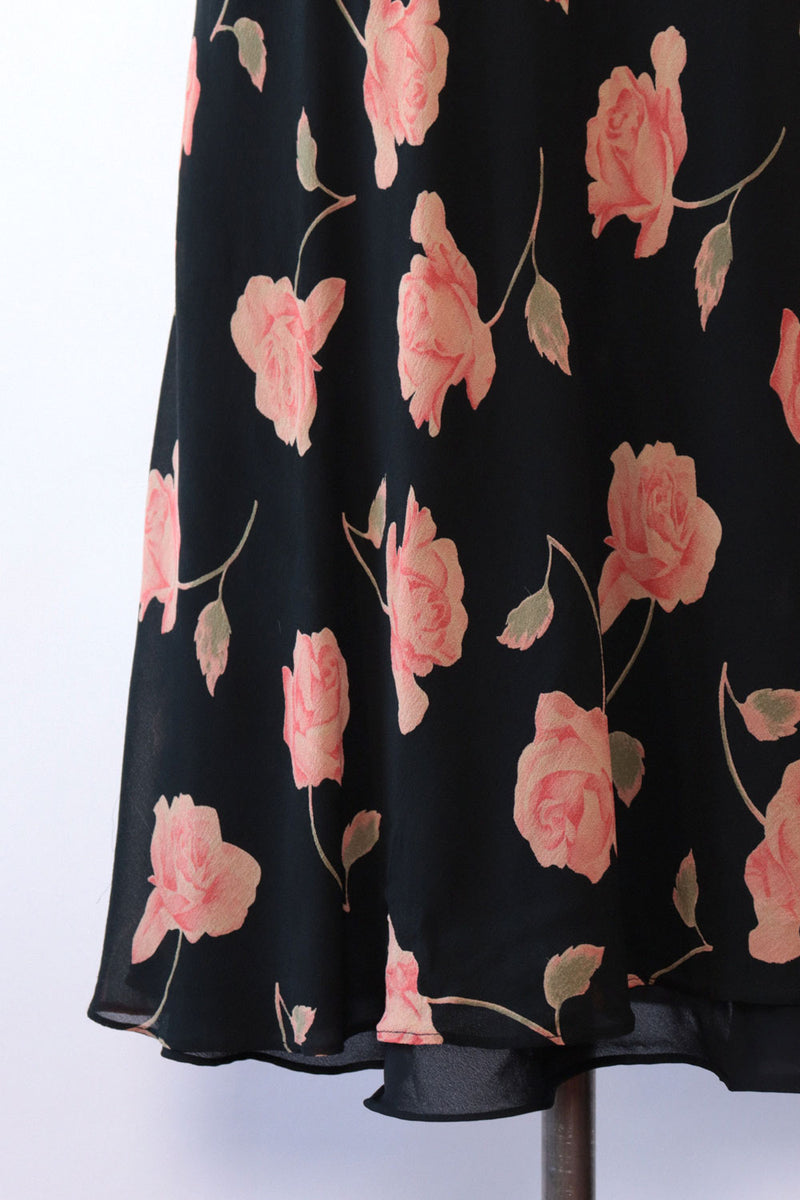 Peachy Rose Silk Crepe Dress S/M