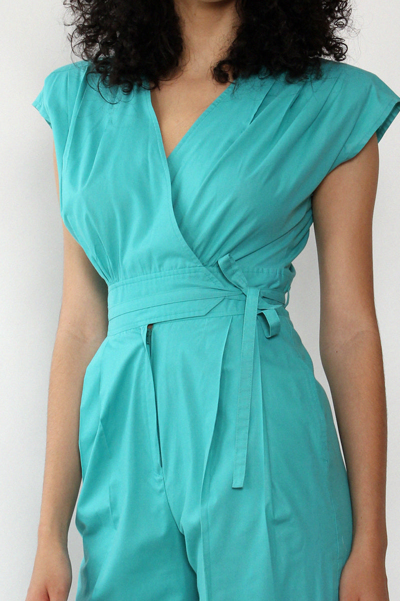 Seafoam Wrap Jumpsuit S