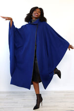Royal Blue Drama Cape S-L