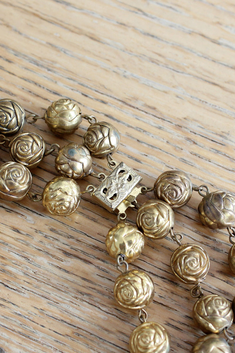 Cabbage Rose Collar Necklace