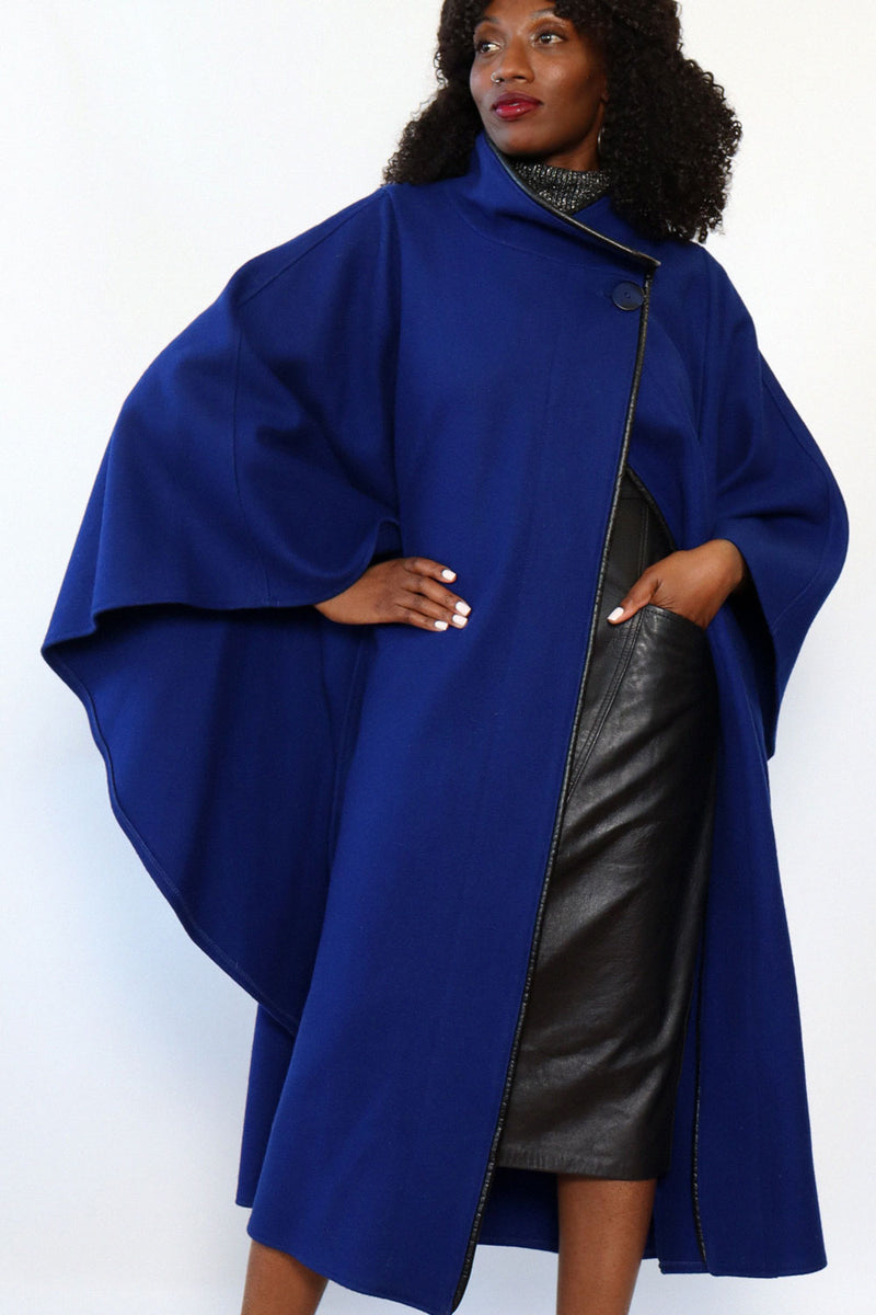 Royal Blue Drama Cape S-L