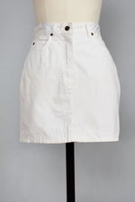 Lee White Denim Mini Skirt S