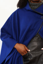 Royal Blue Drama Cape S-L