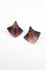 Fanned Enamel Earrings