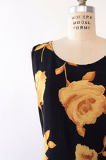 Navy Wheat Floral Tank Dress L