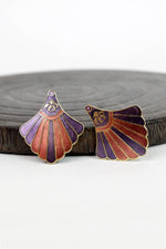 Fanned Enamel Earrings