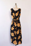 Navy Wheat Floral Tank Dress L