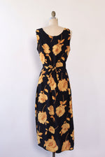 Navy Wheat Floral Tank Dress L