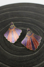 Fanned Enamel Earrings