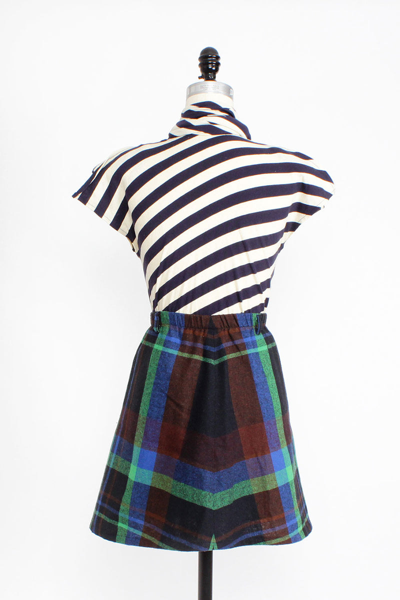 Gina Plaid Mini Skirt M