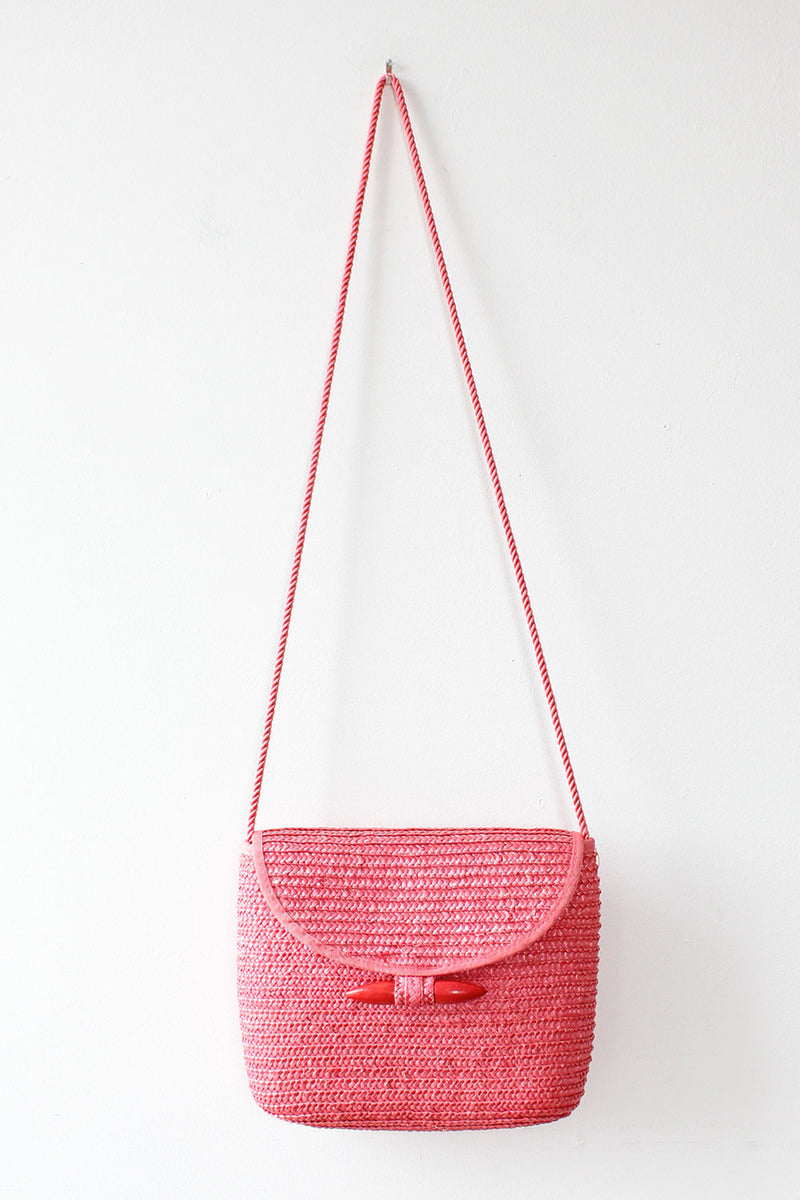 Grapefruit Toggle Straw Bag