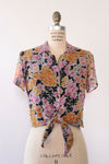Watercolor Floral Crop Blouse S/M