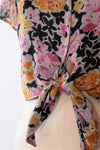 Watercolor Floral Crop Blouse S/M