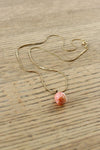 Golden Coral Rose Necklace