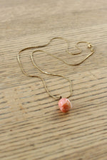 Golden Coral Rose Necklace