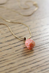 Golden Coral Rose Necklace