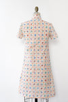 Gridded Fruit Floral Shift Dress S