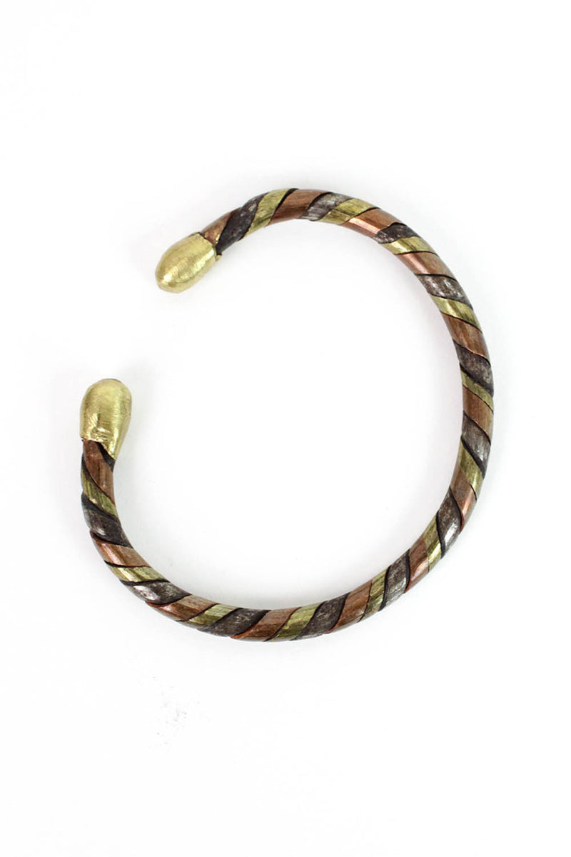 Set of Tri-Metal Braided Cuffs