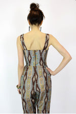 60s Paisley Jumpsuit S