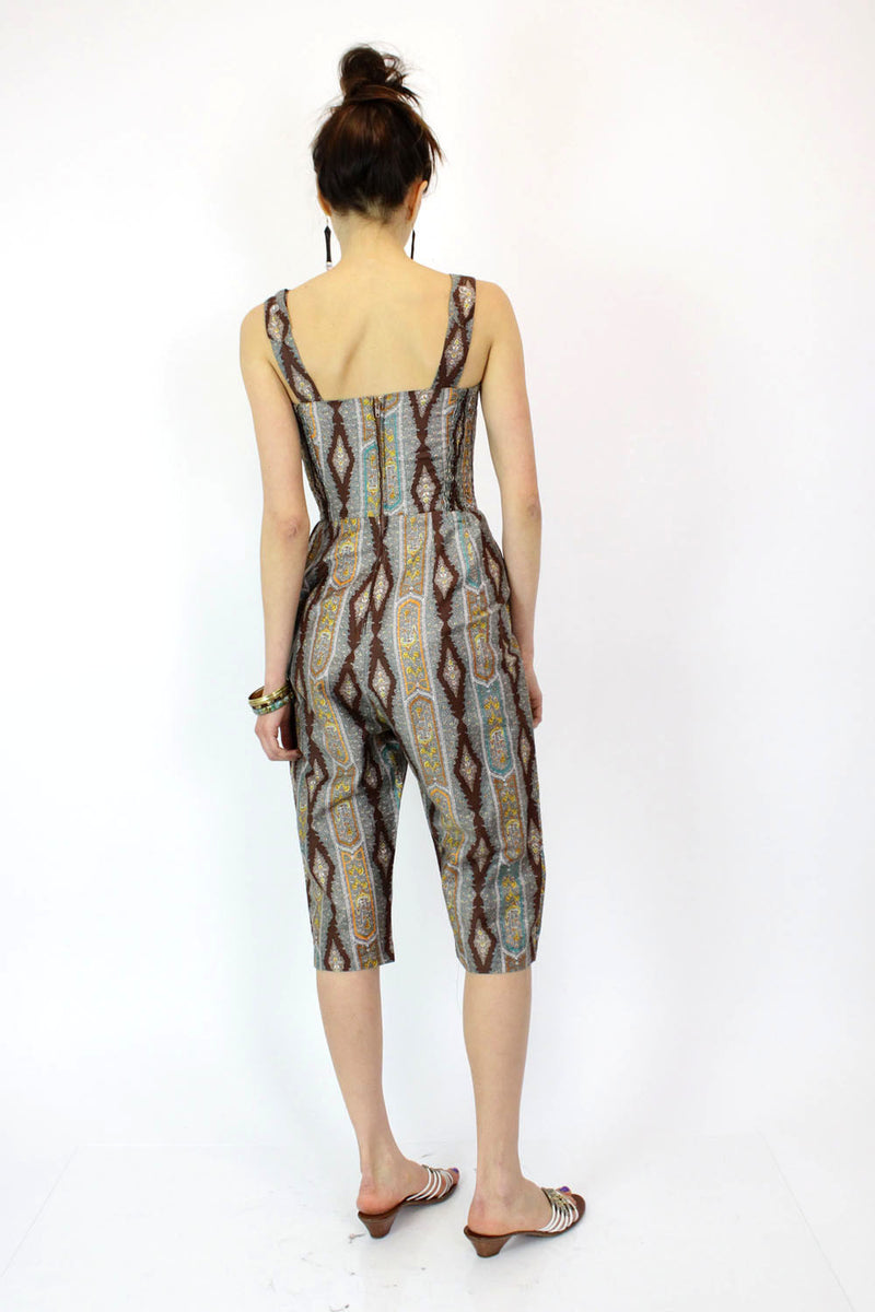 60s Paisley Jumpsuit S