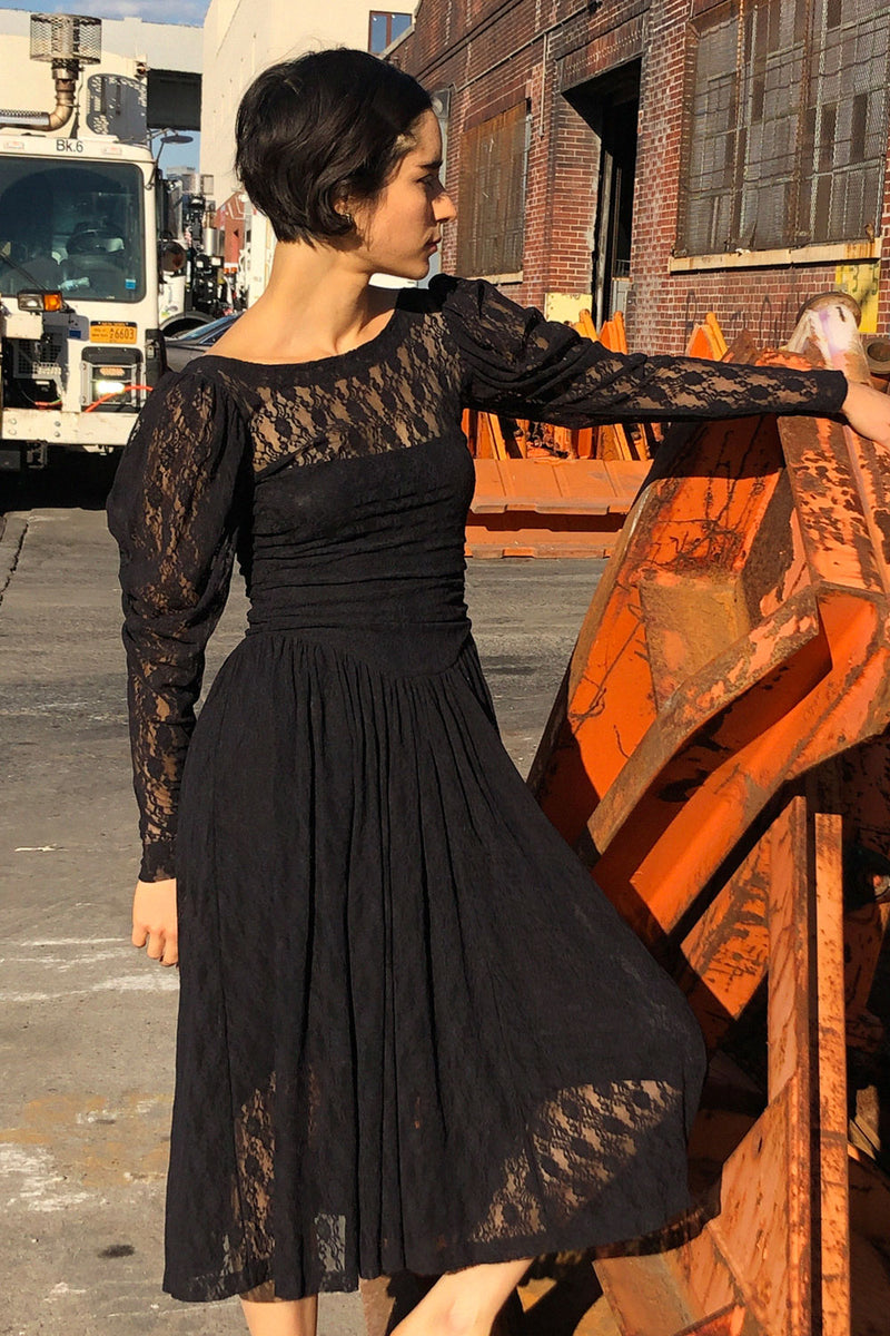 Beatrix Lace Puff Dress S/M