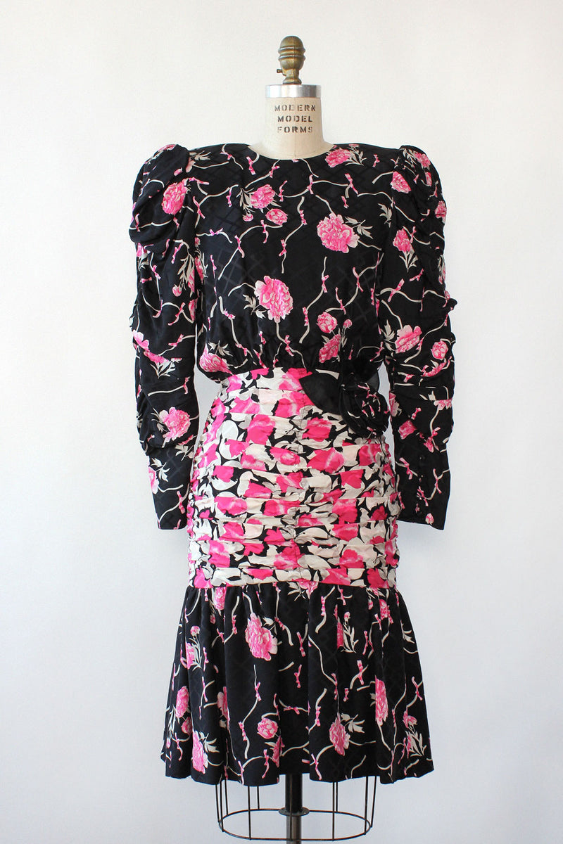 Tea Time Ruched Silk Dress XS/S