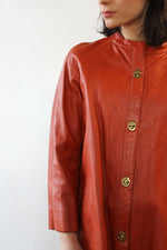 Bonnie Cashin Cinnabar Leather Turnlock Jacket XS/S