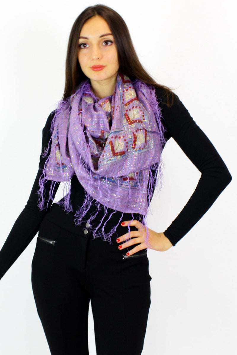 lavender fringe scarf