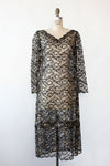 Sheer Bronze Lace Dress L