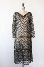 Sheer Bronze Lace Dress L