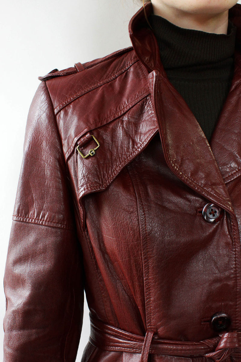 Etienne Aigner Leather Trench S M OMNIA