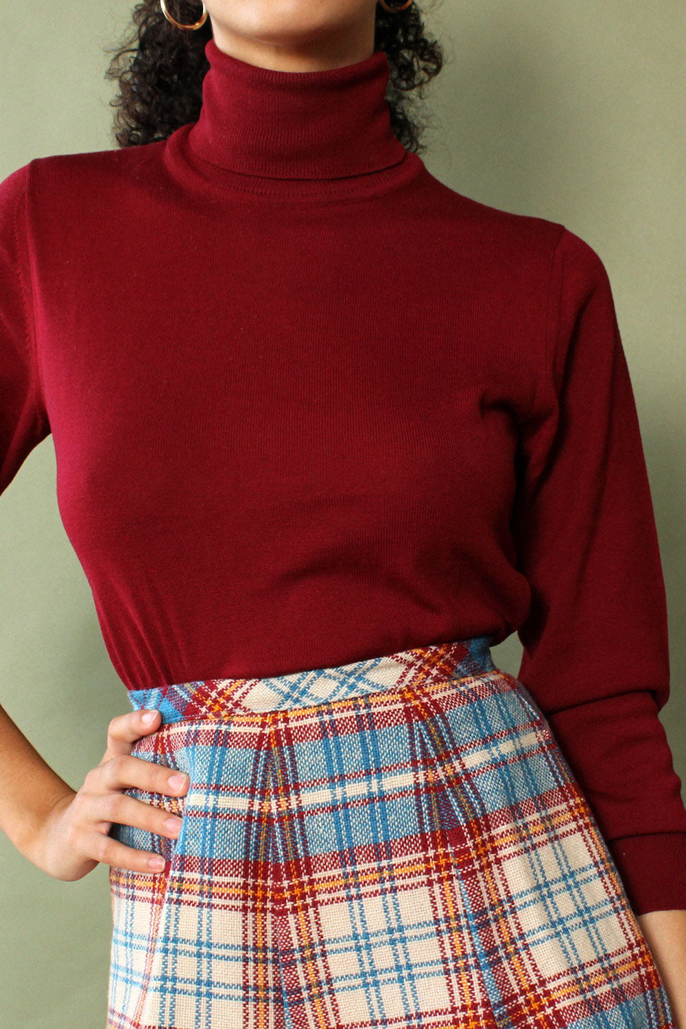 Fendi Wine Wool Turtleneck M