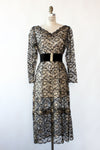 Sheer Bronze Lace Dress L