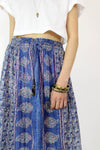 Metallic Sky Blue Gauze Indian Skirt