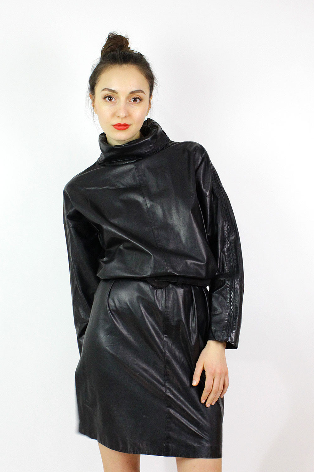 North Beach Leather Zip Dress S/M