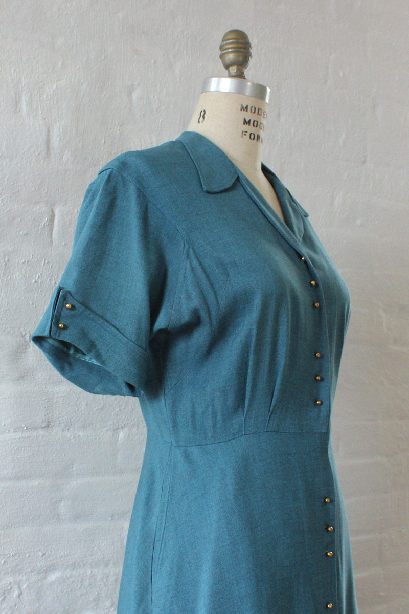 Skye Brass Button Dress M