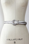 Silver Leather Braided Belt